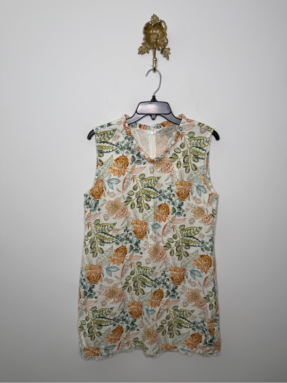 Charlie Paige Linen Blend Floral Dress M